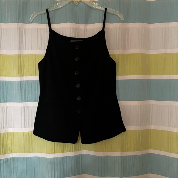 Anthropologie Sunday in Brooklyn Black Buttoned Top Sz Medium - Picture 3 of 9